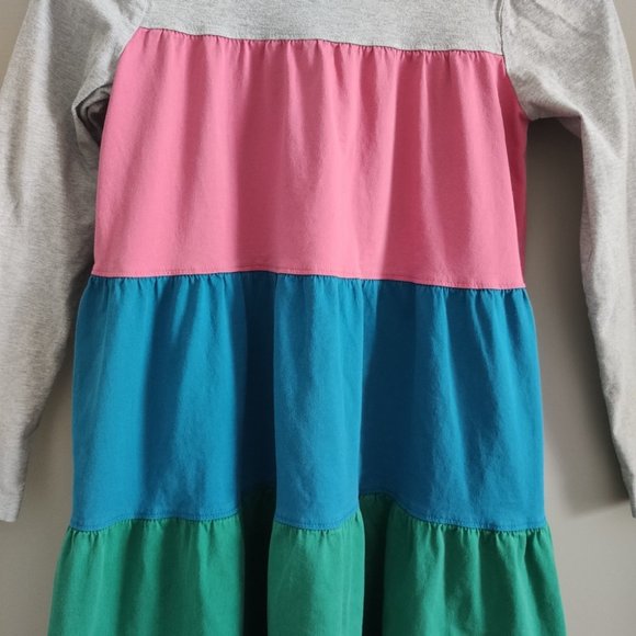 Hanna Andersson Grey Color Block Twirl Long Sleeve Dress Size 12 / 150 - Picture 4 of 9